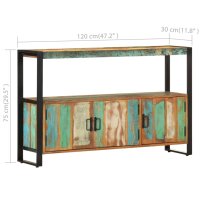 vidaXL Sideboard 120x30x75 cm Altholz Massiv