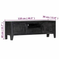 vidaXL TV-Schrank Schwarz 118 x 30 x 40 cm Massivholz Mango