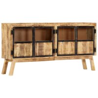 vidaXL Sideboard Braun und Schwarz 160&times;30&times;80 cm Raues Mango-Massivholz