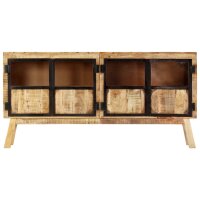 vidaXL Sideboard Braun und Schwarz 160&times;30&times;80 cm Raues Mango-Massivholz