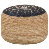 vidaXL Handgefertigter Sitzpuff Blau 45 x 30 cm Jute