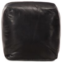 WOWONA Pouf Schwarz 40 x 40 x 40 cm Echtes Ziegenleder