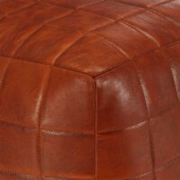 WOWONA Pouf Hellbraun 40 x 40 x 40 cm Echtes Ziegenleder