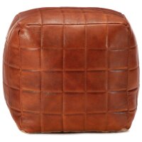 WOWONA Pouf Hellbraun 40 x 40 x 40 cm Echtes Ziegenleder