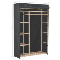 vidaXL Kleiderschrank Grau 110 x 40 x 170 cm Stoff