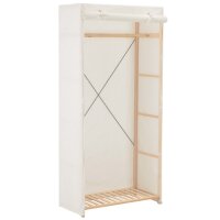 vidaXL Kleiderschrank Wei&szlig; 79 x 40 x 170 cm Stoff