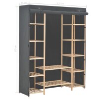 WOWONA Kleiderschrank Grau 135 x 40 x 170 cm Stoff