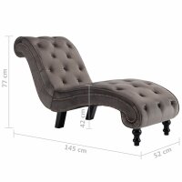 vidaXL Chaiselongue Grau Samt