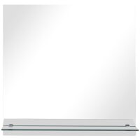 vidaXL Wandspiegel mit Regal 50×50 cm Hartglas