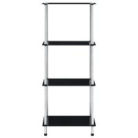 vidaXL Regal mit 4 Ablagen Schwarz 40x40x100 cm Hartglas