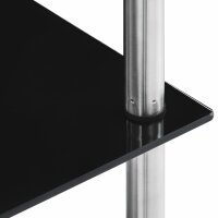 vidaXL Regal mit 6 Ablagen Schwarz 40x40x160 cm Hartglas