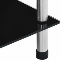 vidaXL Regal mit 6 Ablagen Schwarz 40x40x160 cm Hartglas