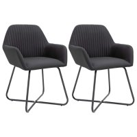 vidaXL Esszimmerstühle 2 Stk. Schwarz Stoff