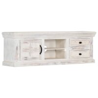 vidaXL TV-Schrank Wei&szlig; 120x30x40 cm Massivholz Mango