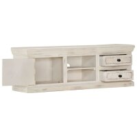 vidaXL TV-Schrank Wei&szlig; 120x30x40 cm Massivholz Mango