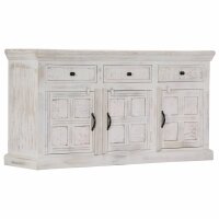 vidaXL Sideboard Wei&szlig; 140x40x74 cm Massivholz Mango