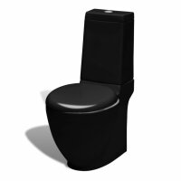 vidaXL Stand-WC &amp; Bidet Set Schwarz Keramik