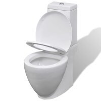 vidaXL Toiletten &amp; Bidet Set Wei&szlig; Keramik