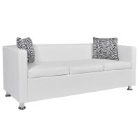 vidaXL Sofa-Set Kunstleder 3-Sitzer + 2-Sitzer Weiß