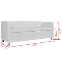 vidaXL Sofa-Set Kunstleder 3-Sitzer + 2-Sitzer Wei&szlig;