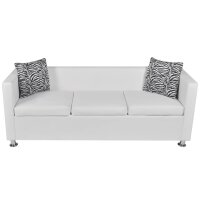 vidaXL Sofa-Set Kunstleder 3-Sitzer + 2-Sitzer Wei&szlig;