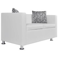 vidaXL Sofa-Set Kunstleder 3-Sitzer + 2-Sitzer Wei&szlig;