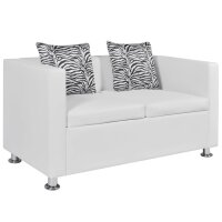 vidaXL Sofa-Set Kunstleder 3-Sitzer + 2-Sitzer Wei&szlig;