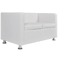 vidaXL Sofa-Set Kunstleder 3-Sitzer + 2-Sitzer Wei&szlig;