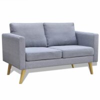 vidaXL Sofa Set 2-Sitzer und 3-Sitzer Stoff Hellgrau