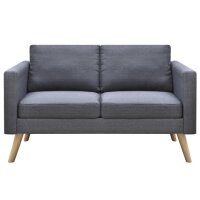 vidaXL Sofa Set 2-Sitzer und 3-Sitzer Stoff Dunkelgrau