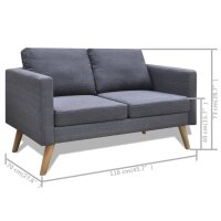 vidaXL Sofa Set 2-Sitzer und 3-Sitzer Stoff Dunkelgrau