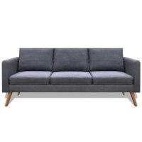 vidaXL Sofa Set 2-Sitzer und 3-Sitzer Stoff Dunkelgrau