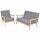 vidaXL Sofa-Set 2-tlg. Stoff Hellgrau