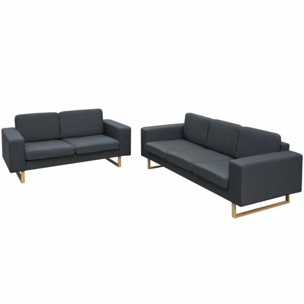 vidaXL 2-Sitzer und 3-Sitzer Sofa Set Dunkelgrau