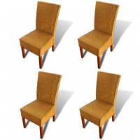 vidaXL Esszimmerstühle 4 Stk. Natur Rattan Braun