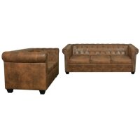 vidaXL Chesterfield-Sofas 2-Sitzer und 3-Sitzer Braun