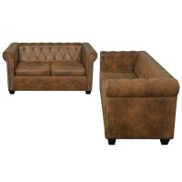 vidaXL Chesterfield-Sofas 2-Sitzer und 3-Sitzer Braun