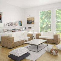 vidaXL Sofa-Set 2-Sitzer und 3-Sitzer Echtes Rattan