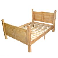 vidaXL Bett mit Matratze Mexikanische Kiefer Corona-Stil 160 x 200 cm