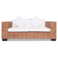 vidaXL Sofa-Set 15-tlg. Nat&uuml;rliches Rattan