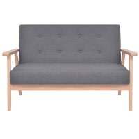 vidaXL Sofa-Set 2-tlg. Stoff Dunkelgrau