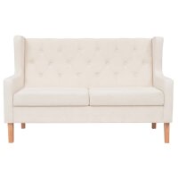 vidaXL 2-tlg. Sofa-Set Stoff Cremewei&szlig;