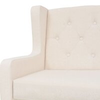 vidaXL 2-tlg. Sofa-Set Stoff Cremewei&szlig;