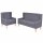 vidaXL 2-tlg. Sofa-Set Stoff Grau