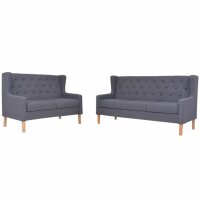 vidaXL 2-tlg. Sofa-Set Stoff Grau