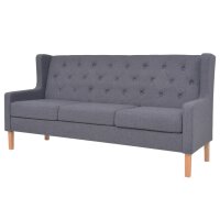 vidaXL 3-tlg. Sofa-Set Stoff Grau