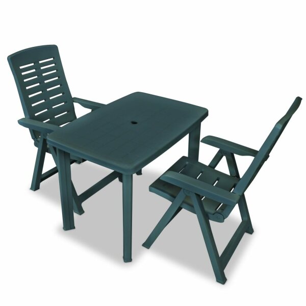 vidaXL 3-tlg. Bistro-Set Kunststoff Gr&uuml;n