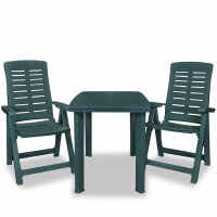 vidaXL 3-tlg. Bistro-Set Kunststoff Gr&uuml;n