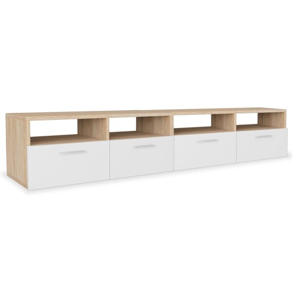 vidaXL 2 Stk. TV-Schr&auml;nke Holzwerkstoff 95x35x36 cm Eiche und Wei&szlig;