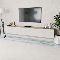 vidaXL TV-Schr&auml;nke 2 Stk. 120x40x34cm Hochglanz-Wei&szlig; Eiche